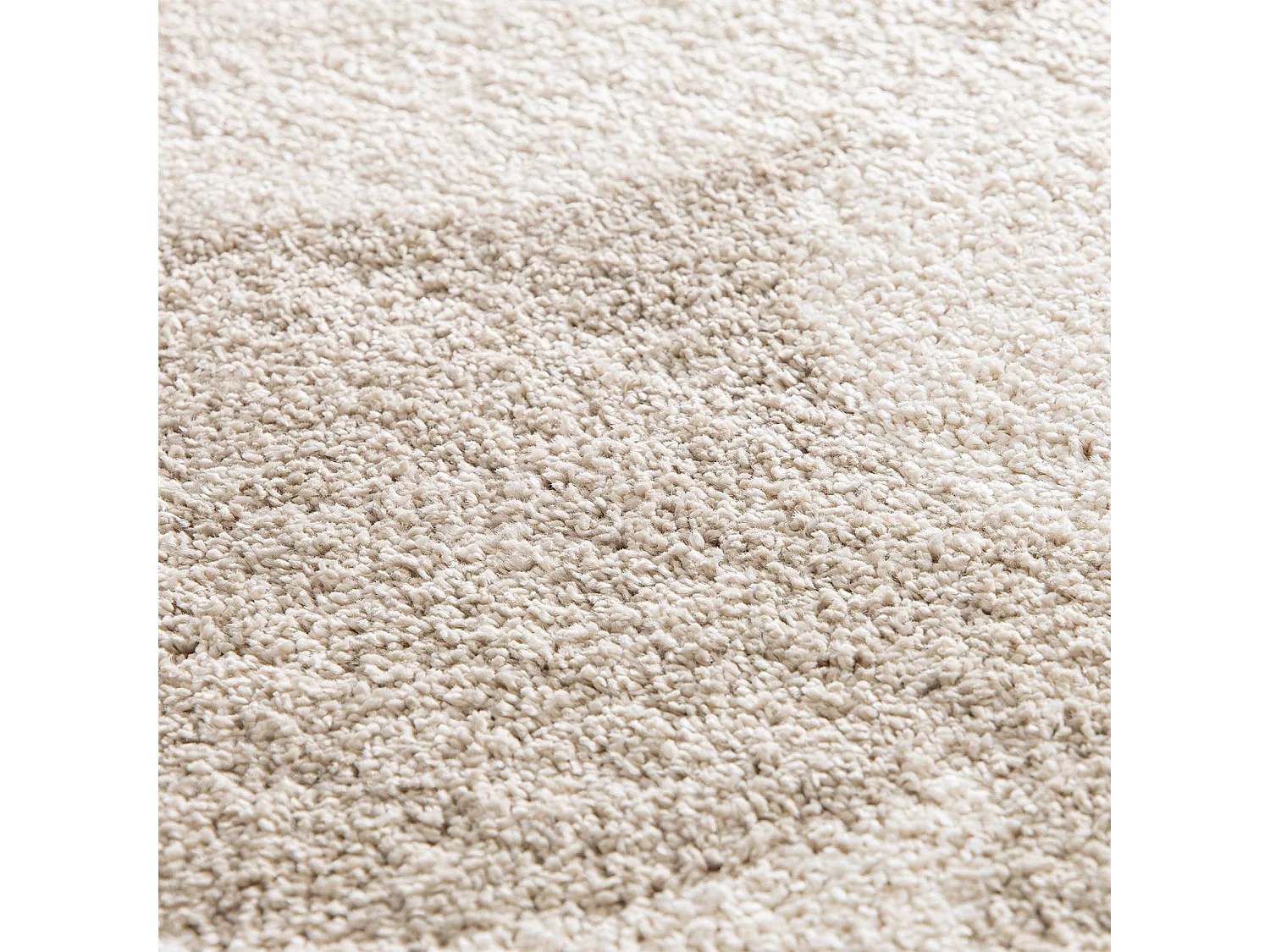 Tappeto da interno motivo cerchi crema e beige, Stella, 150x80x3 cm