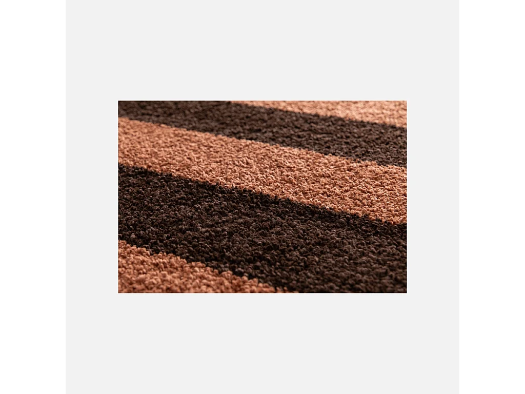 Tappeto da interno a righe marroni e terracotta, Novix, 290x200x3 cm