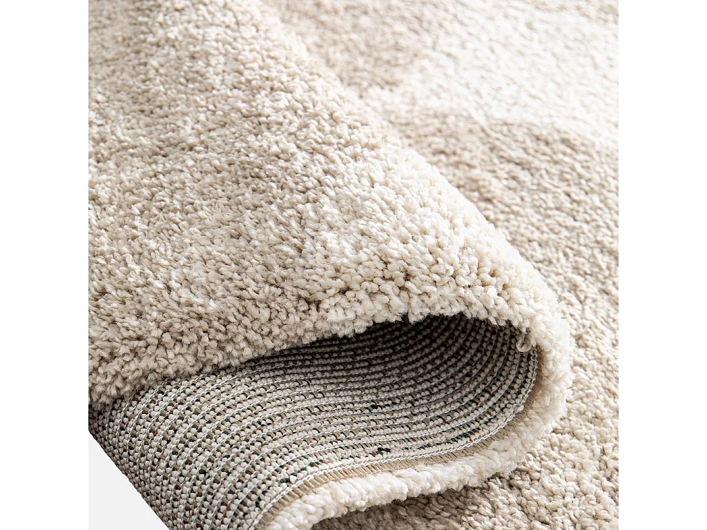 Tapis intérieur motif ronds crème et beige 160 x 230cm - Stella