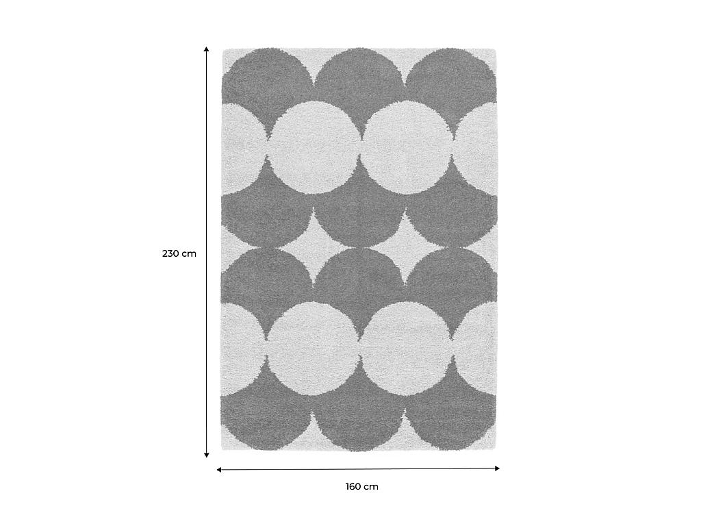 Tapis intérieur motif ronds crème et beige 160 x 230cm - Stella
