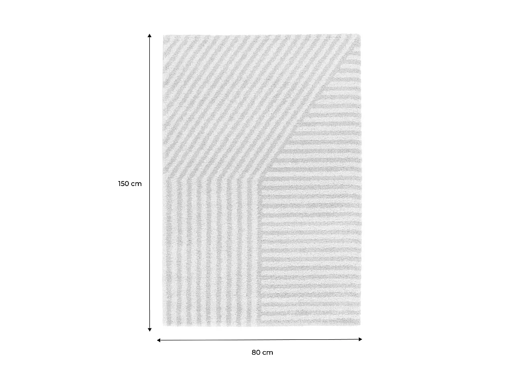 Tapis intérieur rayures beige et crème 80x150cm - Telya