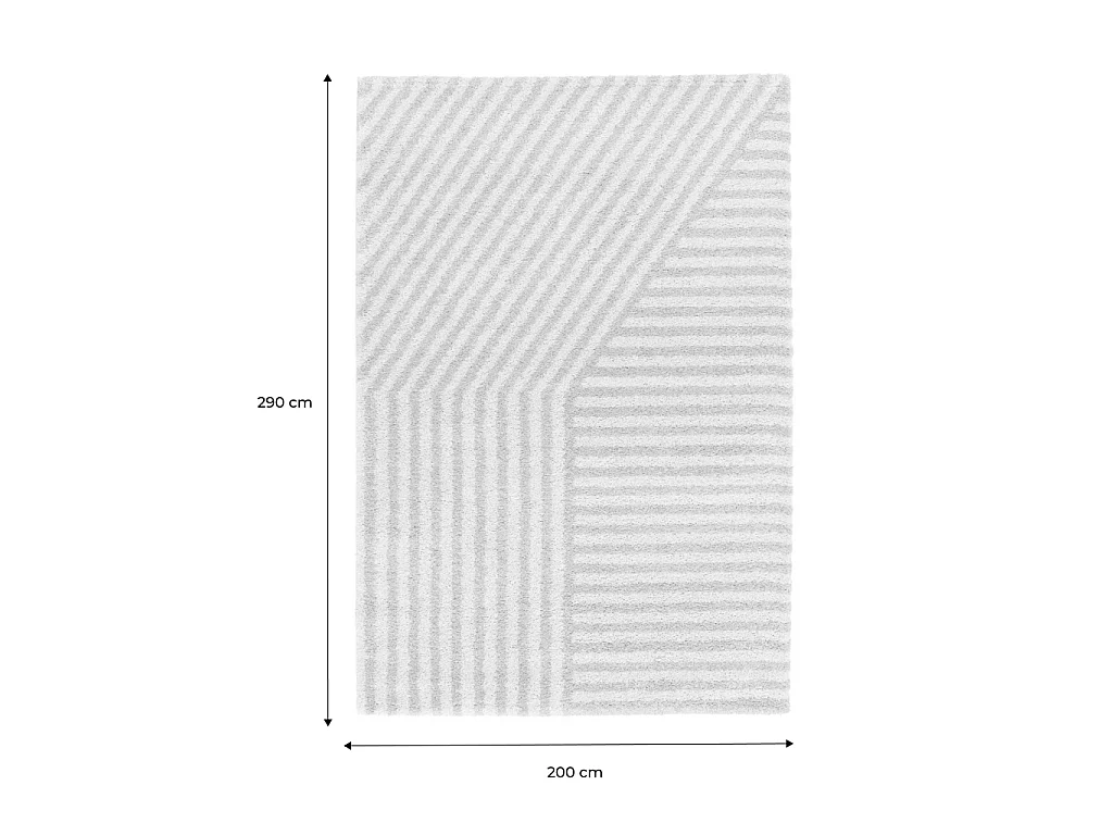 Tappeto da interno a righe beige e crema, Telya, 290x200x3 cm