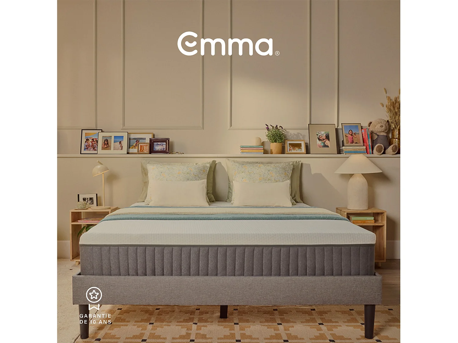 Pack Matelas Emma Original + 2 oreillers Adapt Elite + protège-matelas 140x190