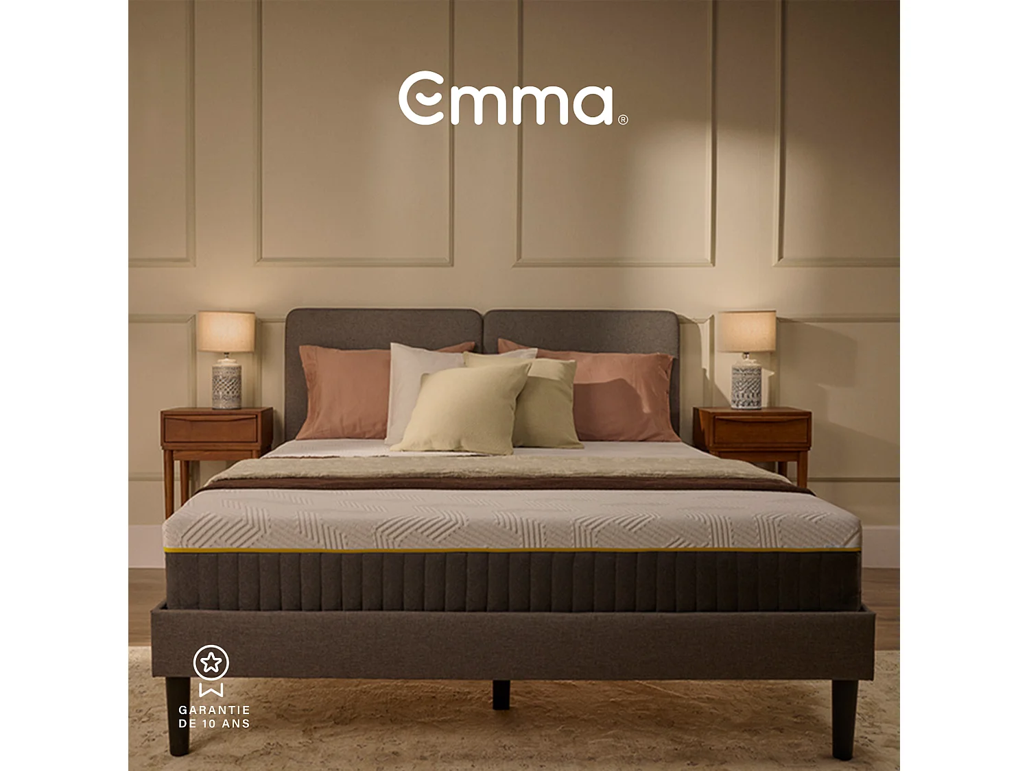 Pack Matelas Emma Original Pro + 2 oreillers Confort Elite + protège-matelas 180x200