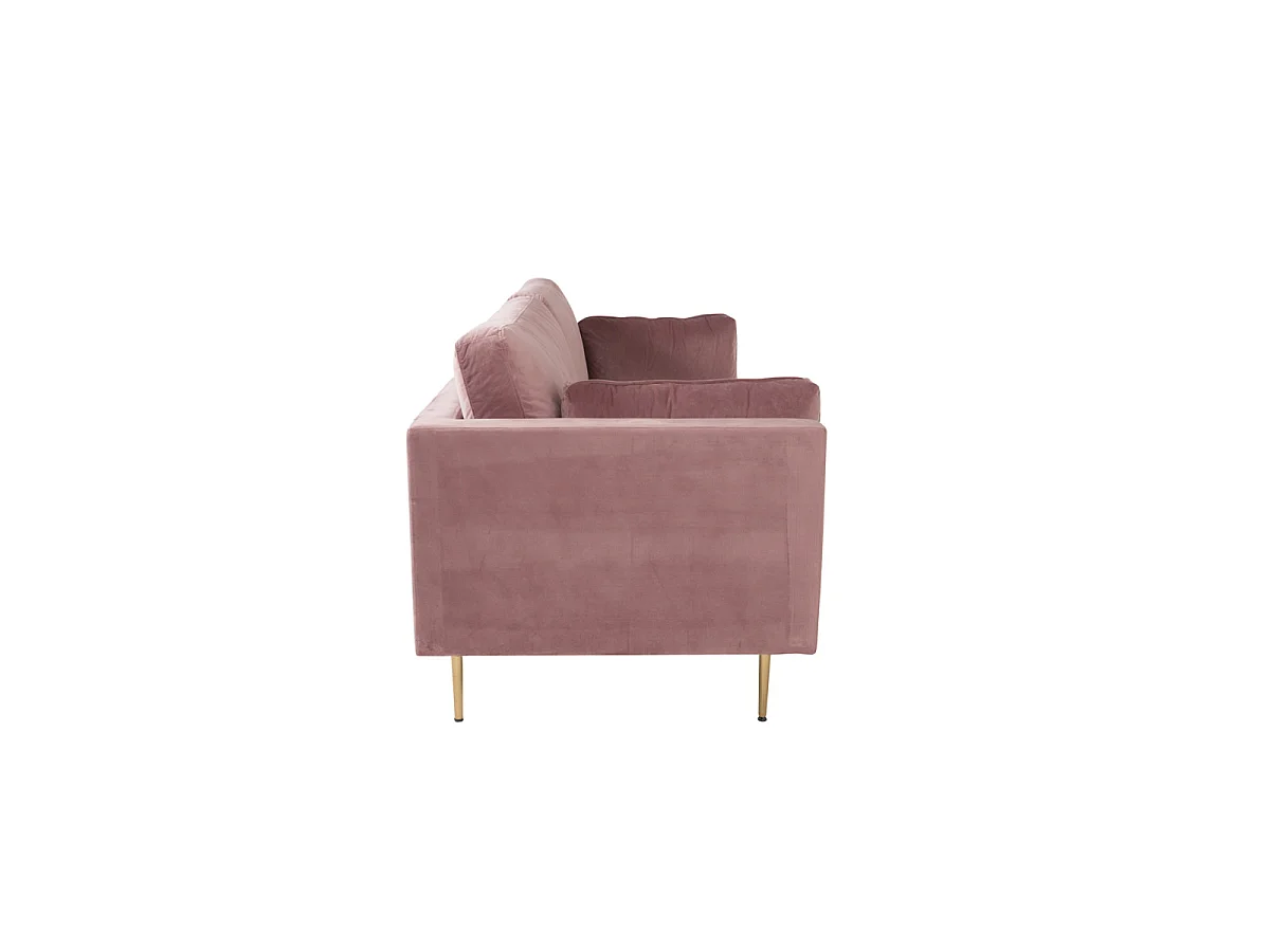 Canapé 3 Places en Velours "Boom" 203cm Rose & Or