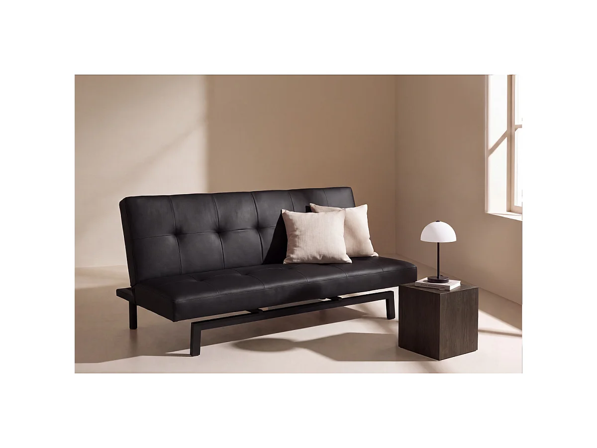 Canapé Convertible 3 Places "Bodil" 180cm Noir