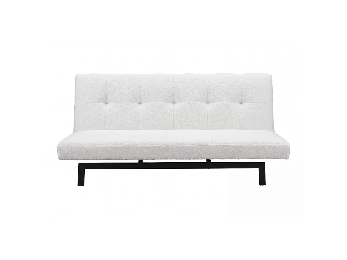 Canapé Convertible Bouclette "Bodil" 180cm Blanc