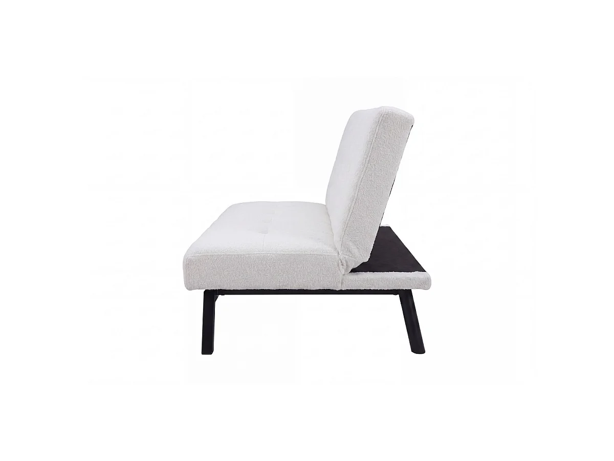Canapé Convertible Bouclette "Bodil" 180cm Blanc