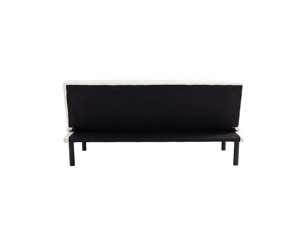 Canapé Convertible Bouclette "Bodil" 180cm Blanc