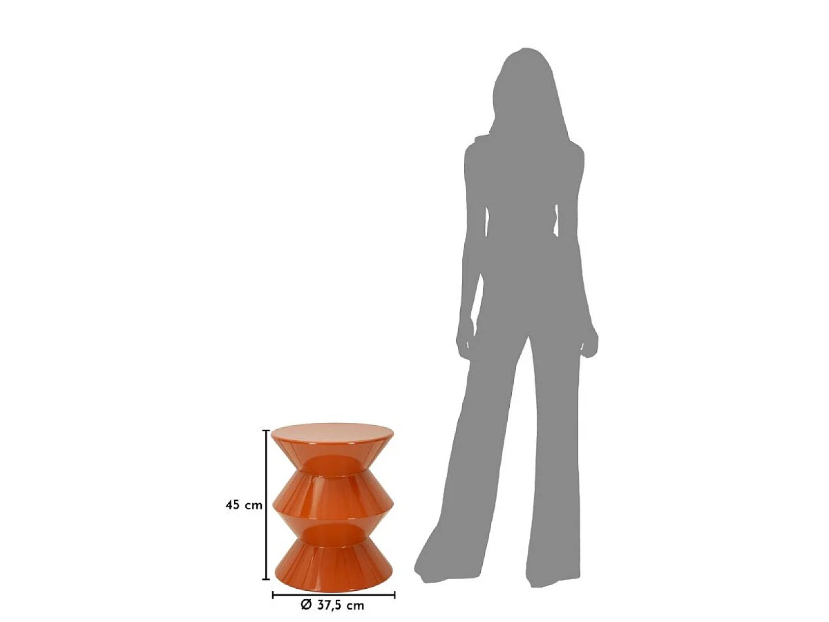 Bout de canapé 45 cm en métal Peps Orange