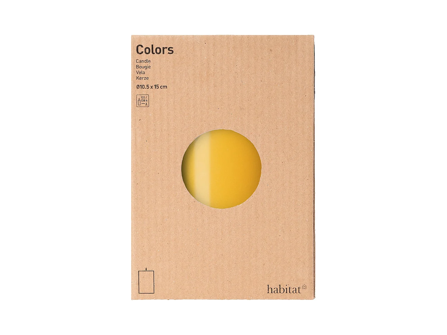 Habitat - Bougie cylindrique - 10,5 x 15 cm - Jaune - Colors