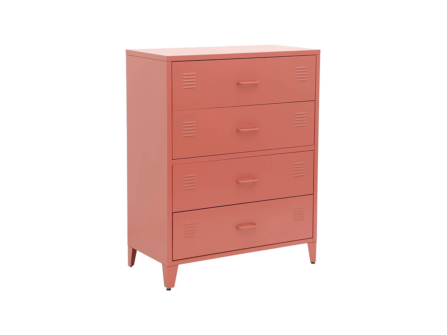 Commode industrielle acier 4 tiroirs terracotta - Soho