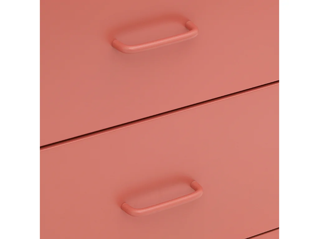 Commode industrielle acier 4 tiroirs terracotta - Soho