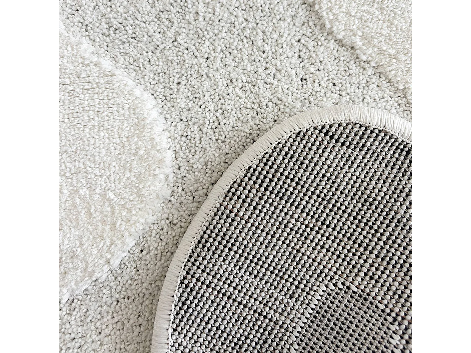 Tapis intérieur motif vague blanc et crème 200x290cm - Amaia