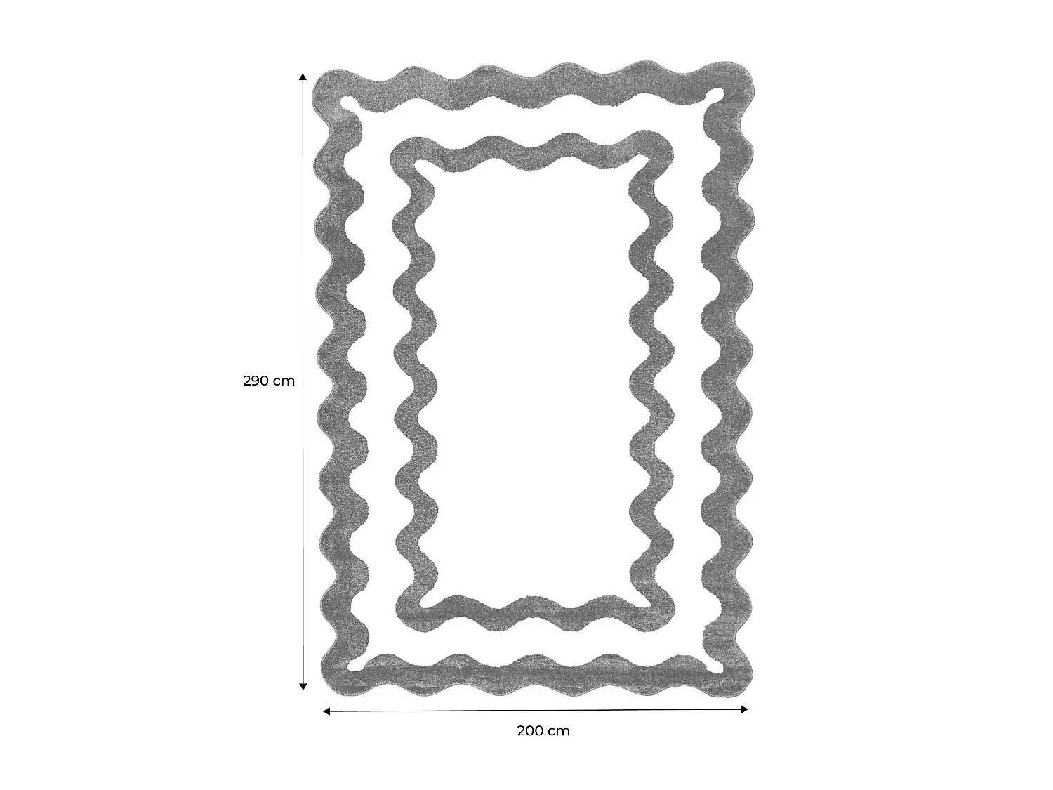 Tapis intérieur motif vague terracotta et crème 200x290cm - Amaia