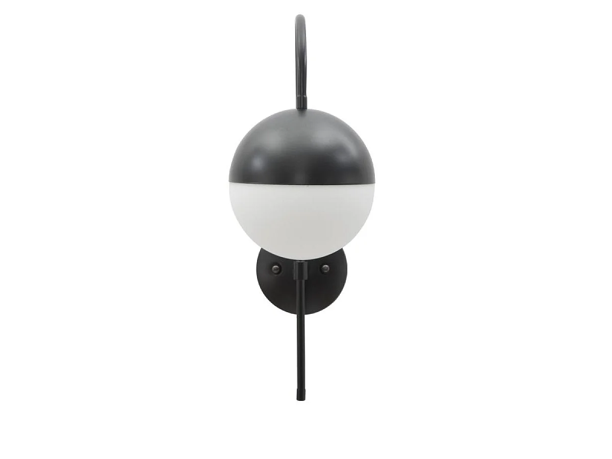Kinkiet ścienny w kształcie kuli ze szkła i metalu, 51 cm, Azélie Noir