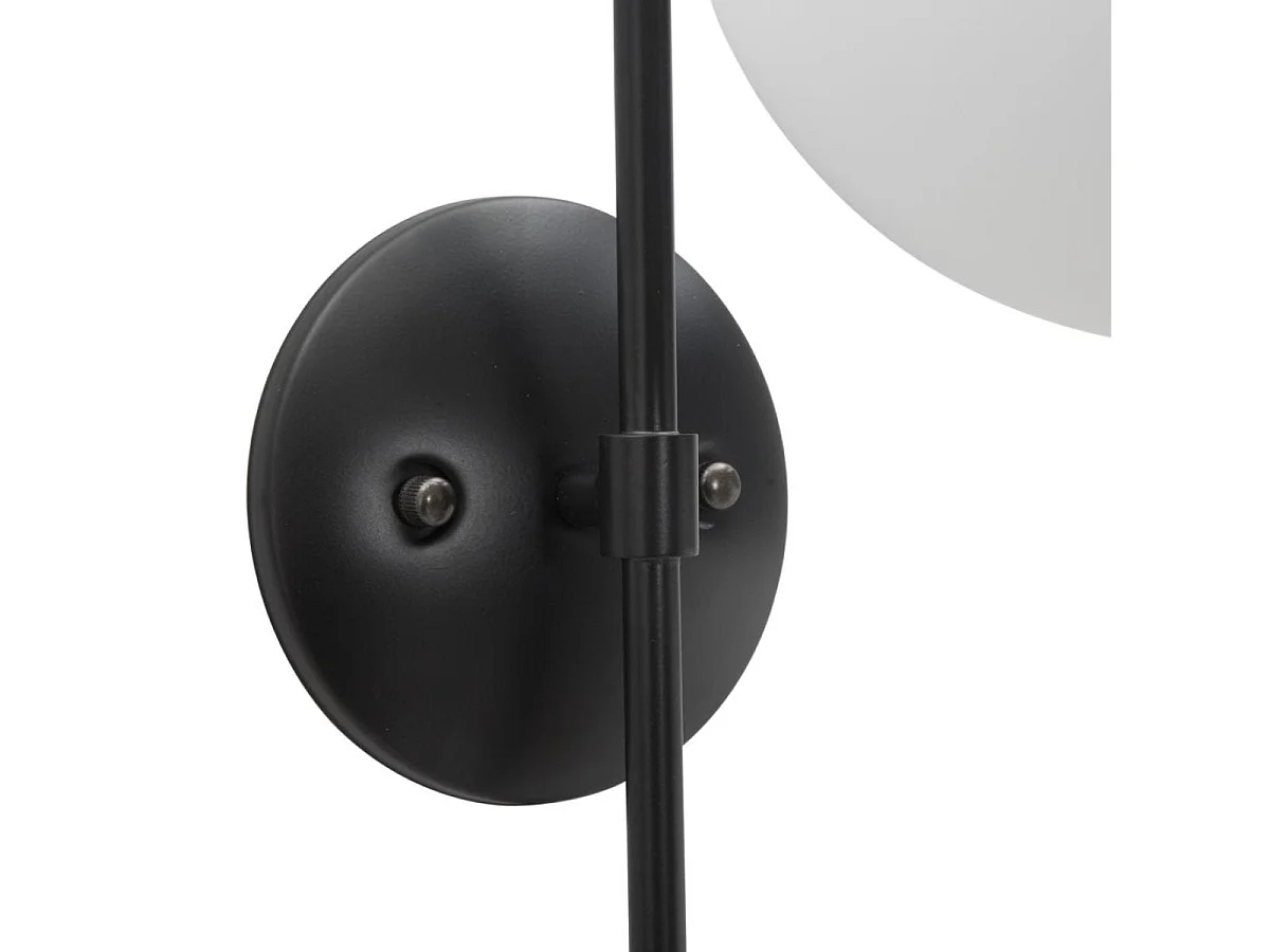 Kinkiet ścienny w kształcie kuli ze szkła i metalu, 51 cm, Azélie Noir