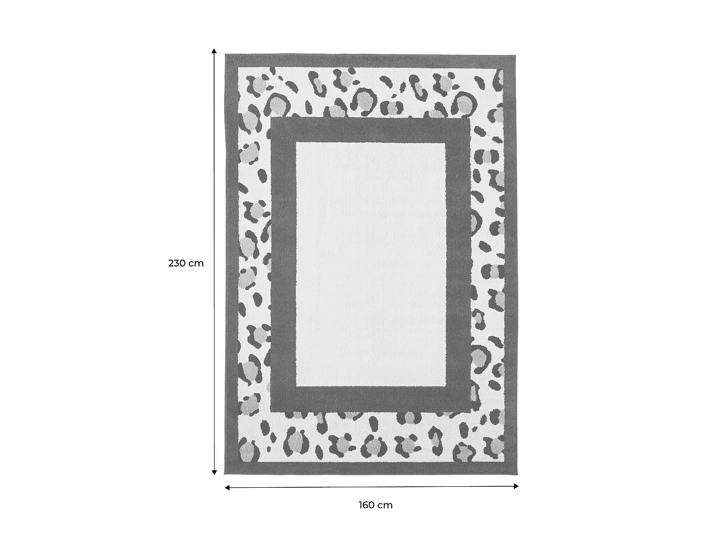 Tapis intérieur motif léopard marron et crème 160x230cm - Yuna