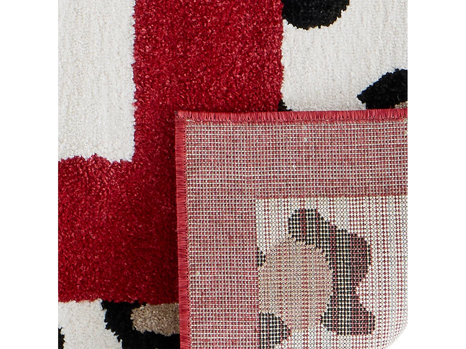 Tapis intérieur motif léopard rouge et crème 160x230cm - Yuna