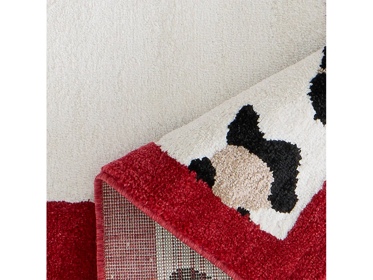 Tapis intérieur motif léopard rouge et crème 160x230cm - Yuna