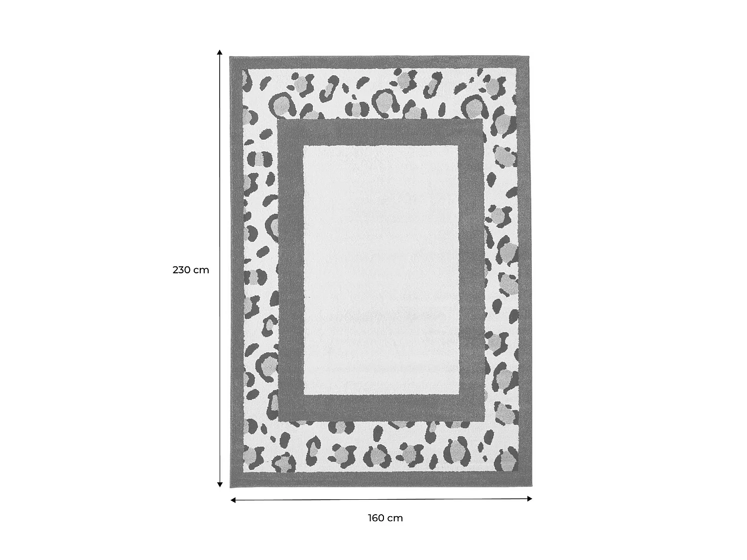 Tapis intérieur motif léopard rouge et crème 160x230cm - Yuna