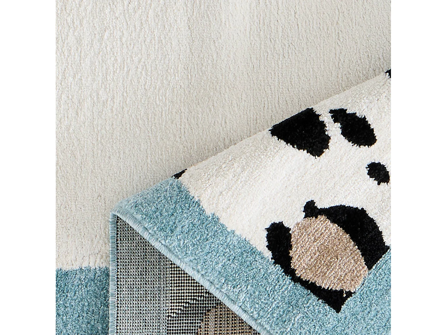 Tapis intérieur motif léopard bleu clair et crème 160x230cm - Yuna