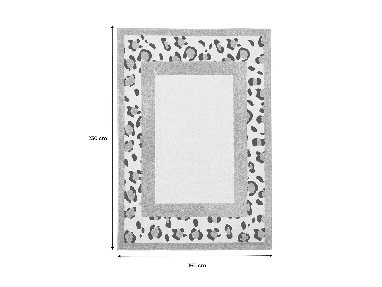Tapis intérieur motif léopard bleu clair et crème 160x230cm - Yuna