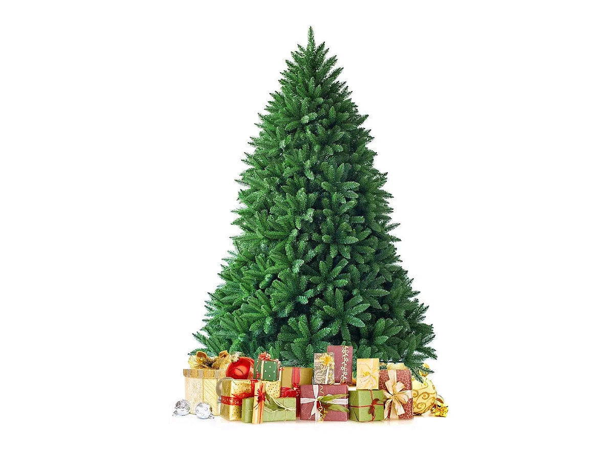 Albero di Natale 150 cm con 600 rami, Abete artificiale con base di metallo resistente