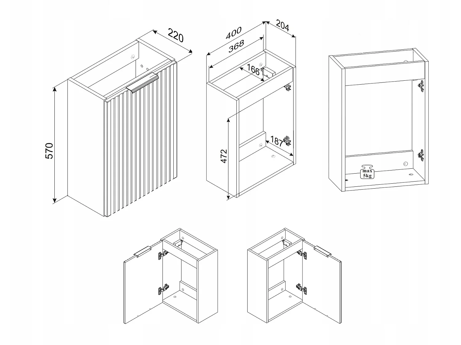 Conjunto de muebles Xilo 40 cm con lavabo de mueble, para colgar en la pared