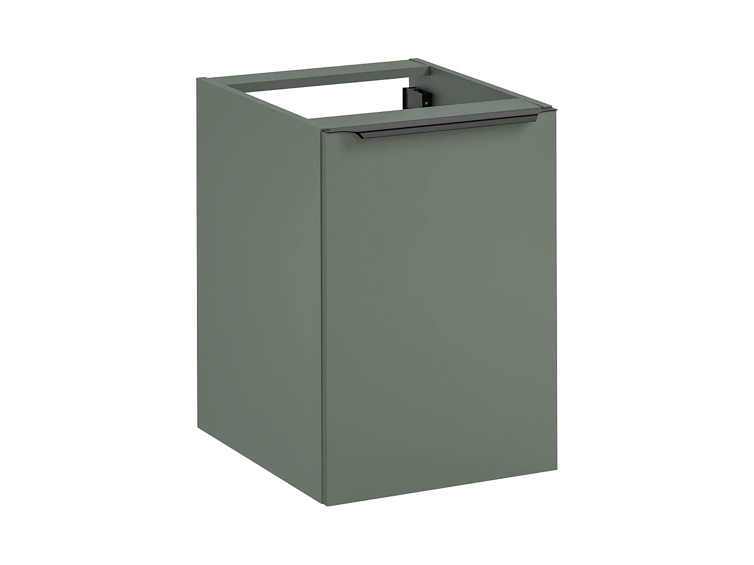 Badkamerkast 40 cm met wasmand en blad, saliegroen