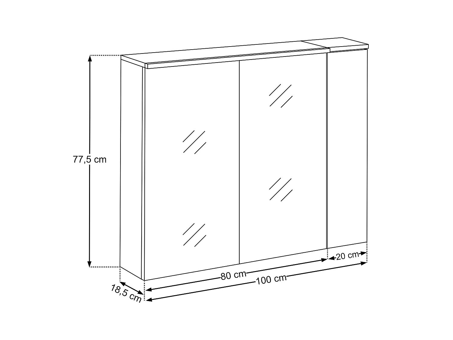 Badkamermeubelset 100 cm met kast, spiegel en LED-verlichting, saliegroen