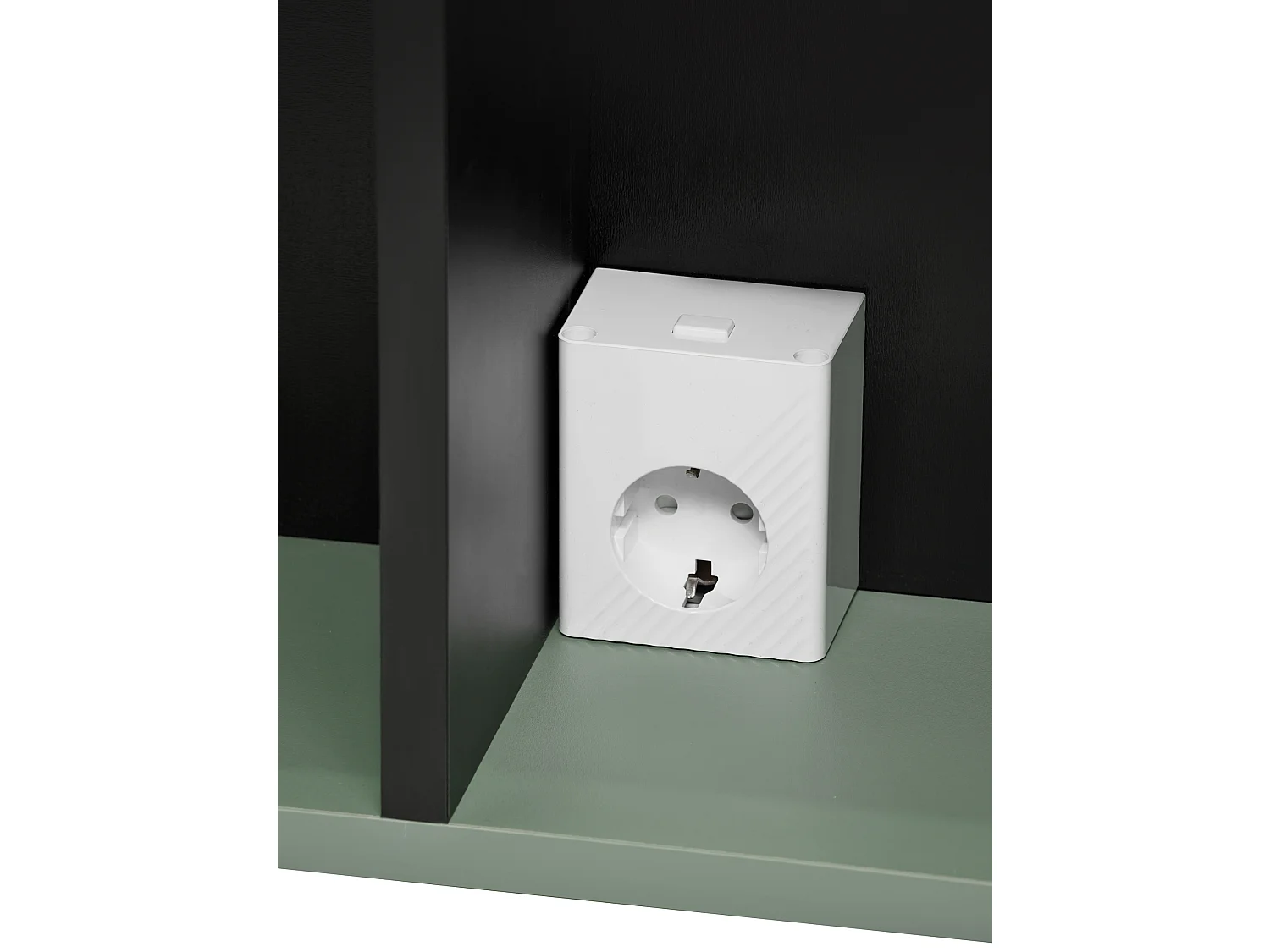 Badkamermeubelset 100 cm met kast, spiegel en LED-verlichting, saliegroen