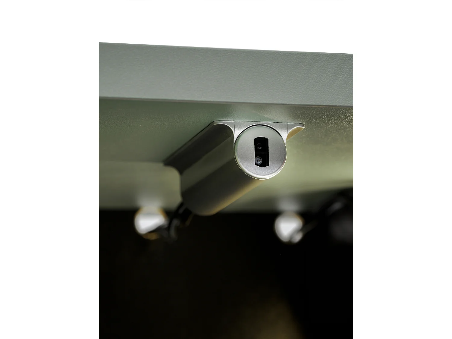 Badkamermeubelset 100 cm met kast, spiegel en LED-verlichting, saliegroen