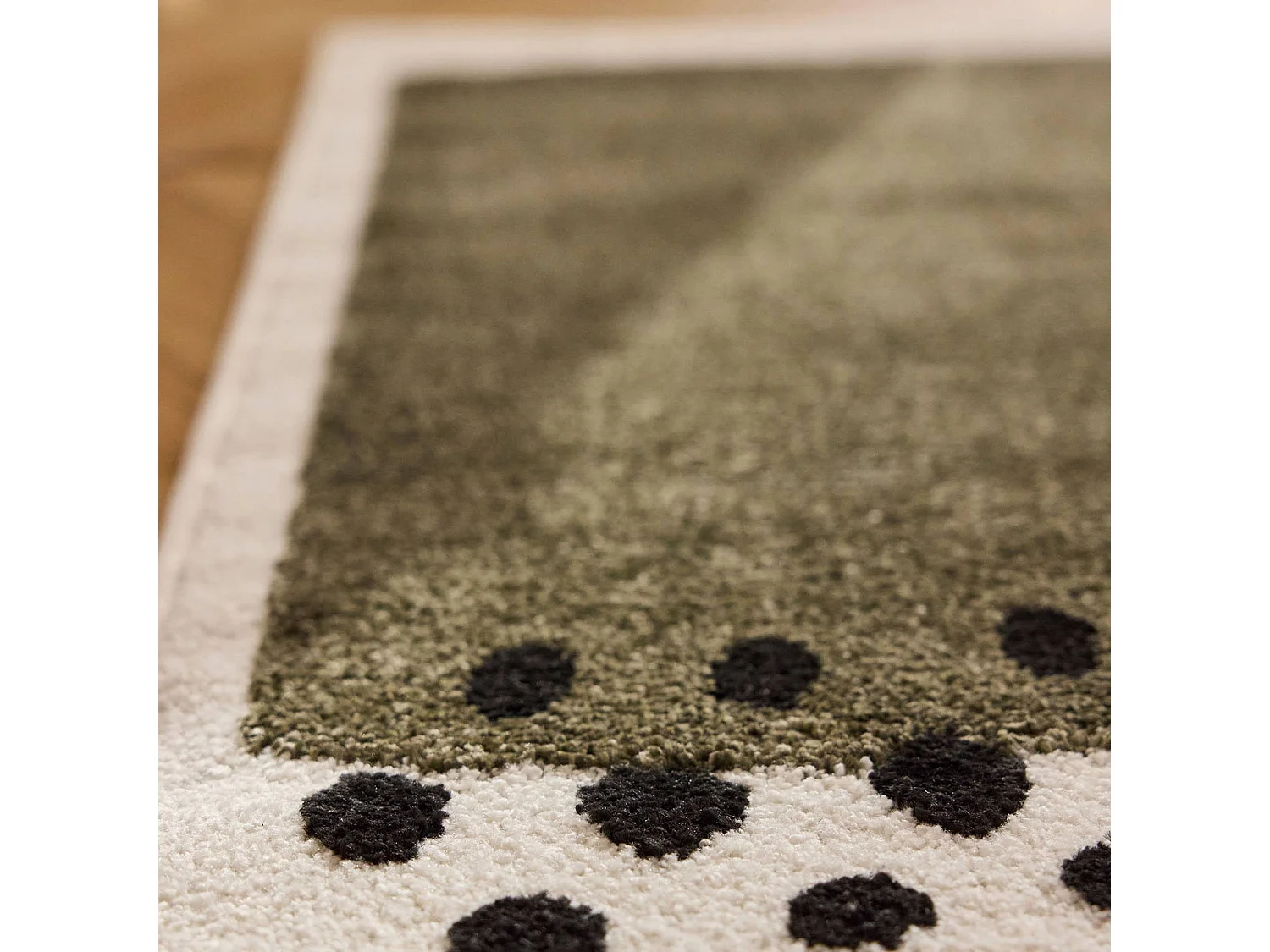 Tapis intérieur motif à pois verts 200x290cm - Thalia