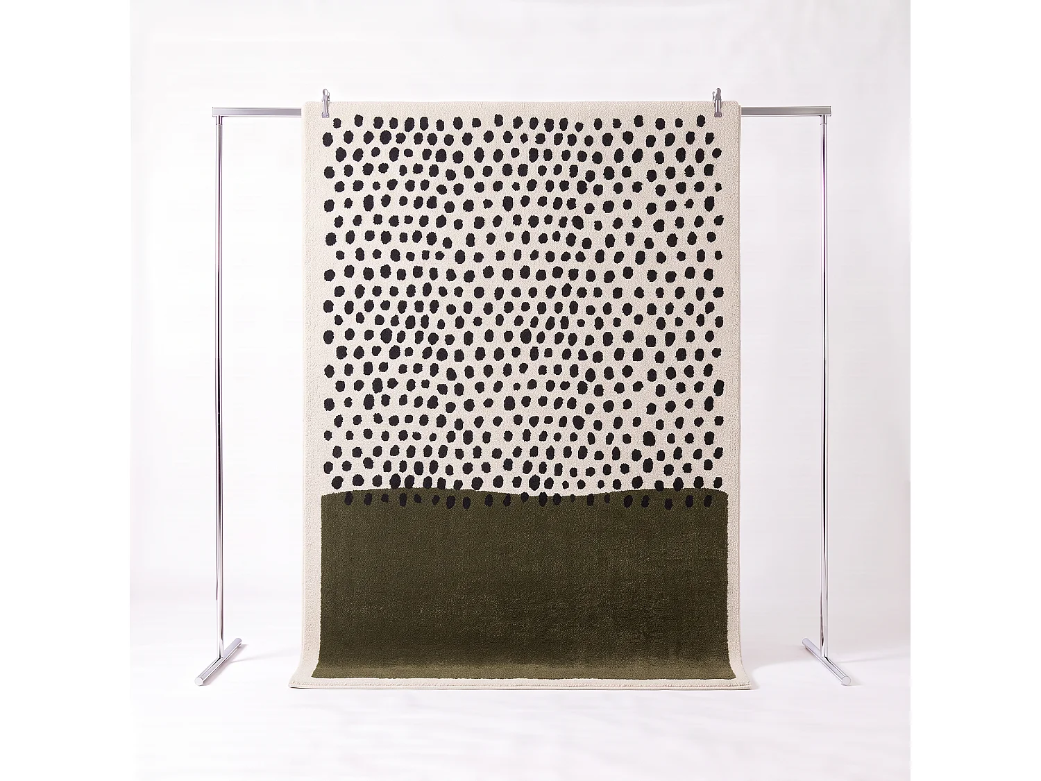Tapis intérieur motif à pois verts 200x290cm - Thalia