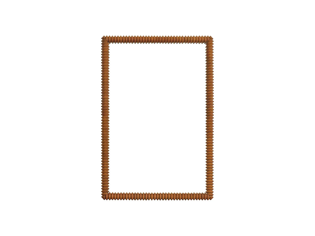 Espejo rectangular de madera maciza de mindi marrón, 80 L x 120 H