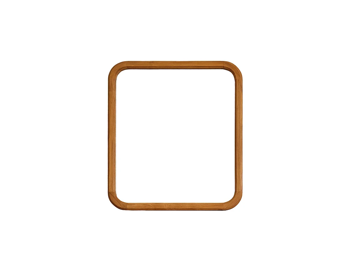 Espejo rectangular de teca maciza natural, 70 L x 80 H