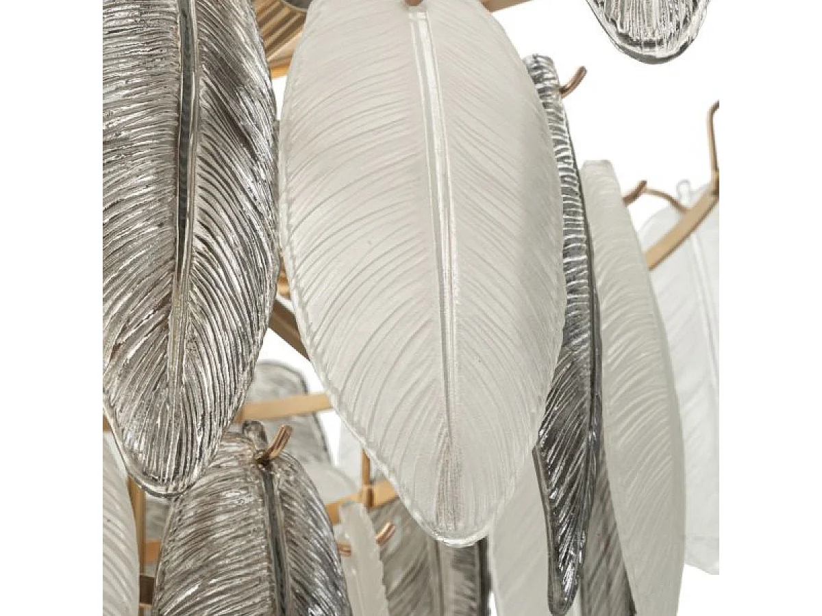 Lampa wisząca piórko szkło i metal Leafy Szary