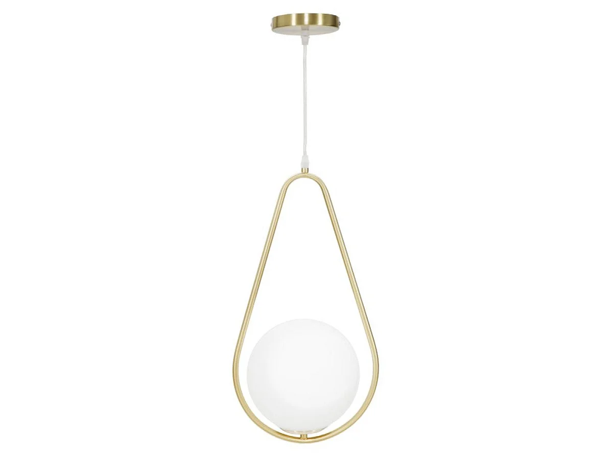 Lampa wisząca 1 klosz szklany 46 cm Azélie Złoty