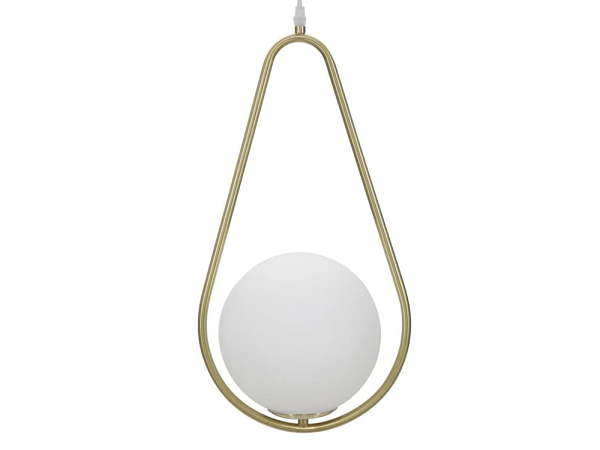 Lampa wisząca 1 klosz szklany 46 cm Azélie Złoty