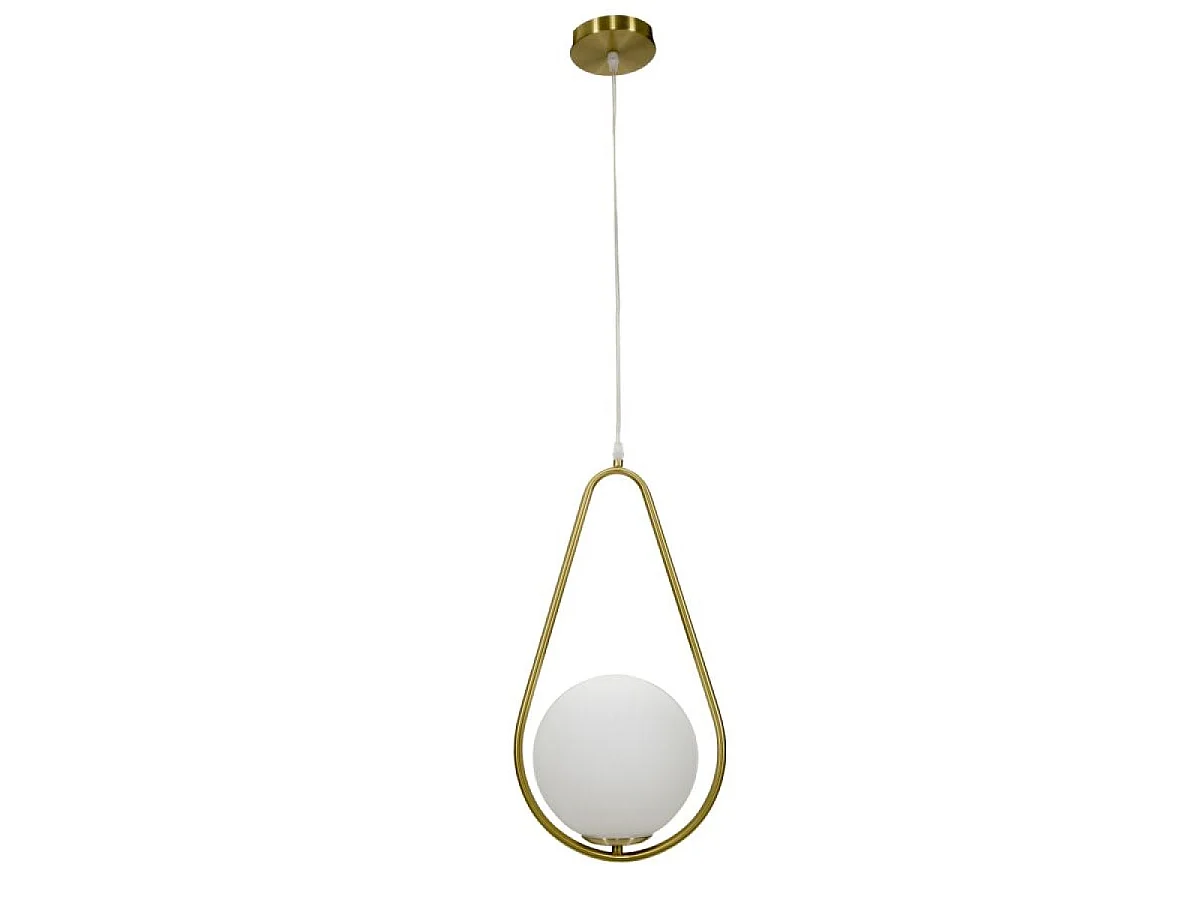 Lampa wisząca 1 klosz szklany 46 cm Azélie Złoty