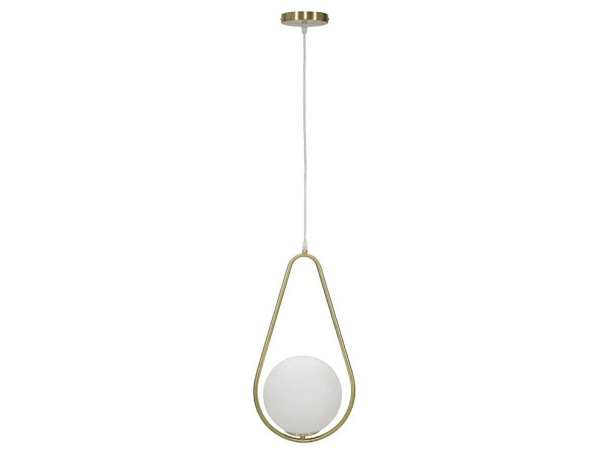 Lampa wisząca 1 klosz szklany 46 cm Azélie Złoty