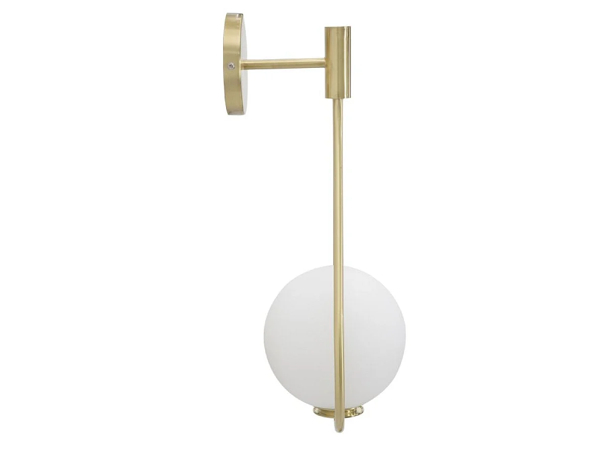 Kinkiet ścienny z jedną szklaną kulą i metalową ramą, 52 cm, Azélie Doré