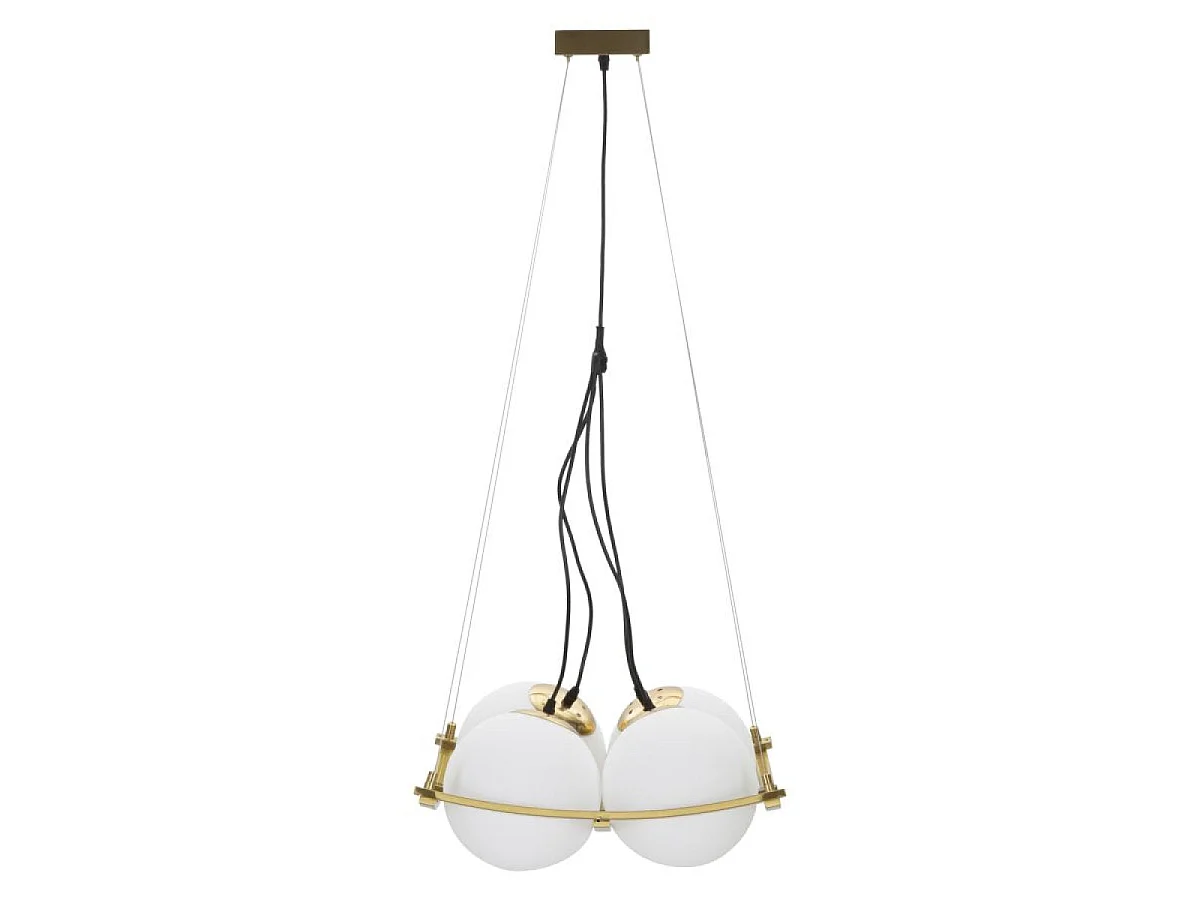 Lampa wisząca 4 klosze szklane Azélie Złoty