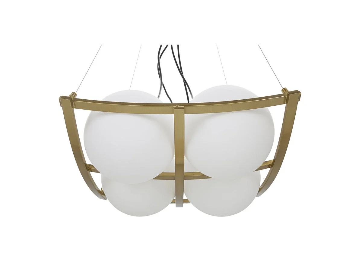 Lampa wisząca 4 klosze szklane Azélie Złoty