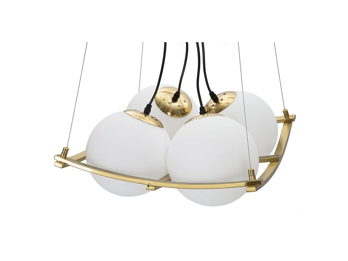 Lampa wisząca 4 klosze szklane Azélie Złoty