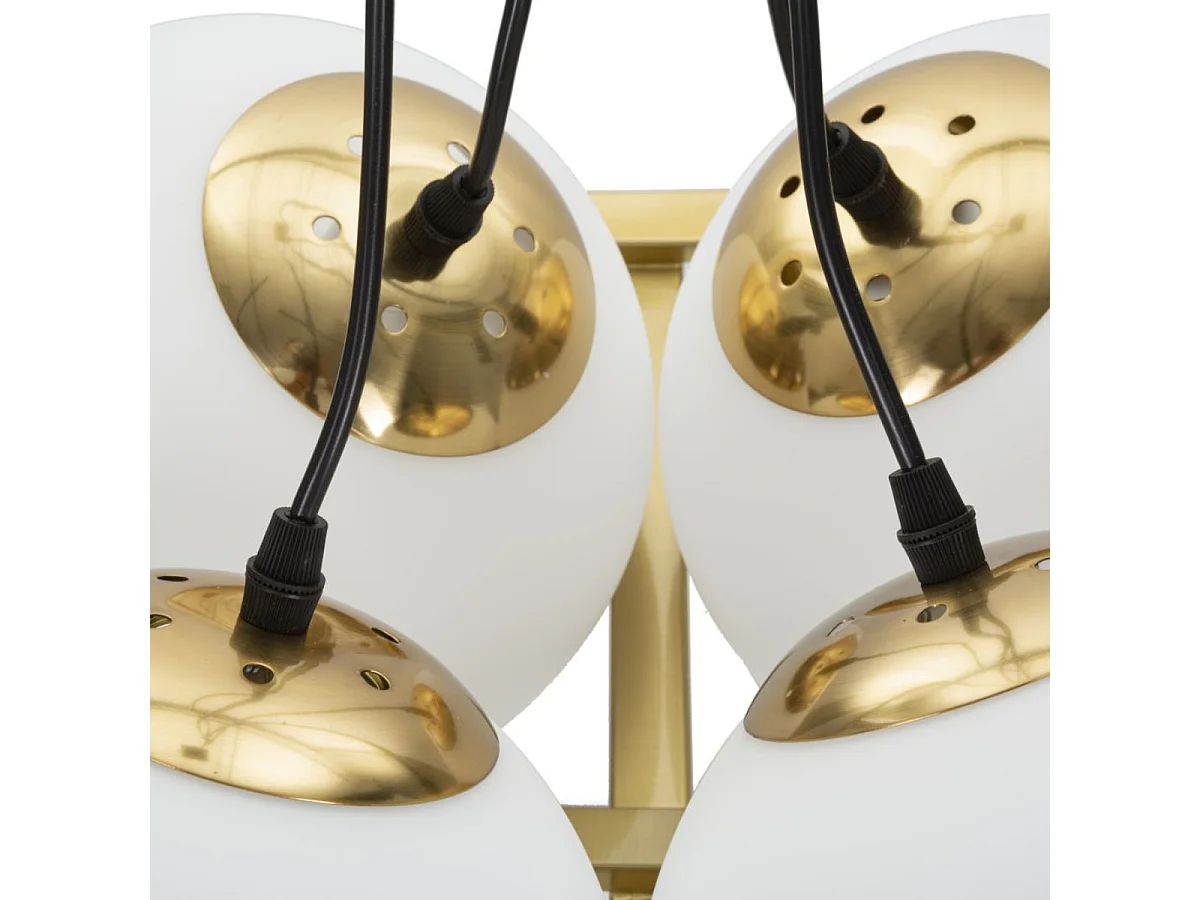 Lampa wisząca 4 klosze szklane Azélie Złoty