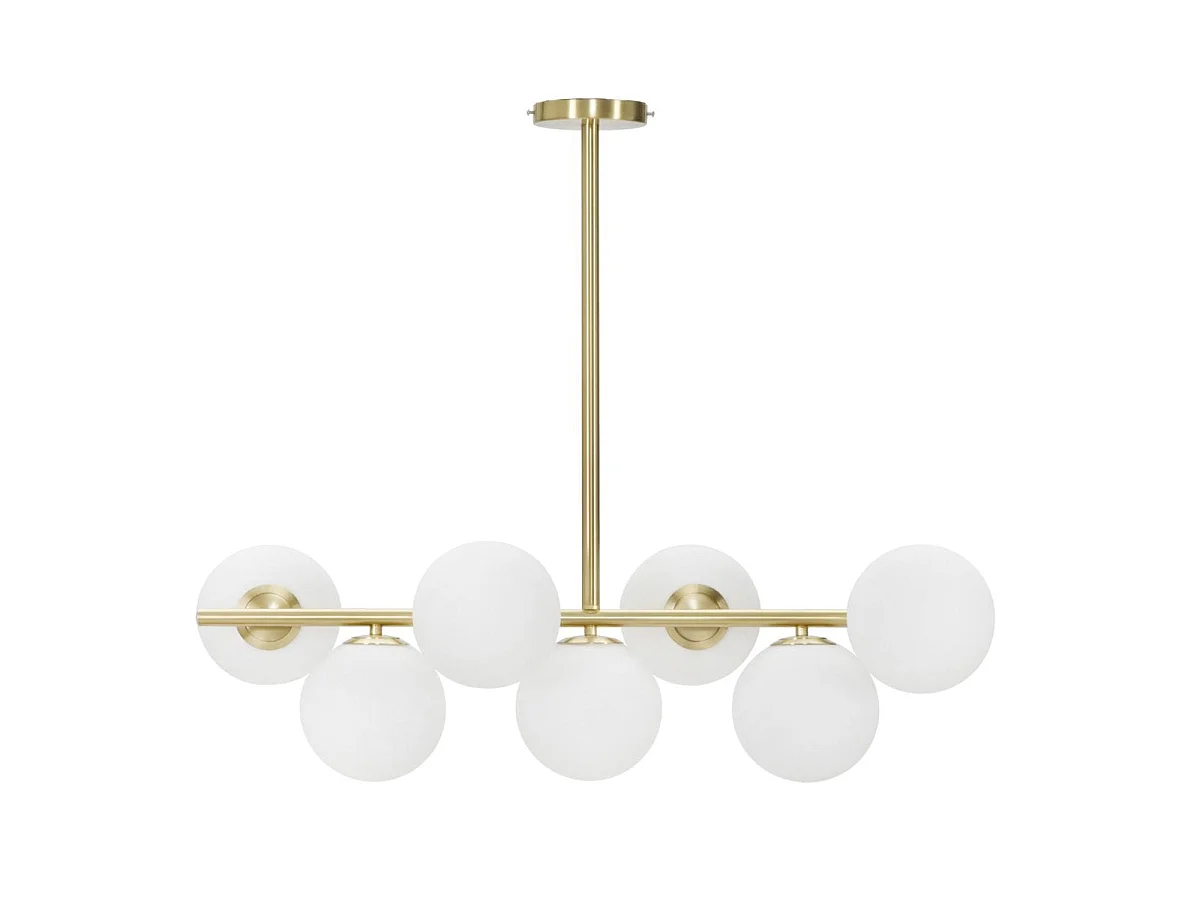 Lampa wisząca 7 kloszy szklanych 74 cm Azélie Złoty