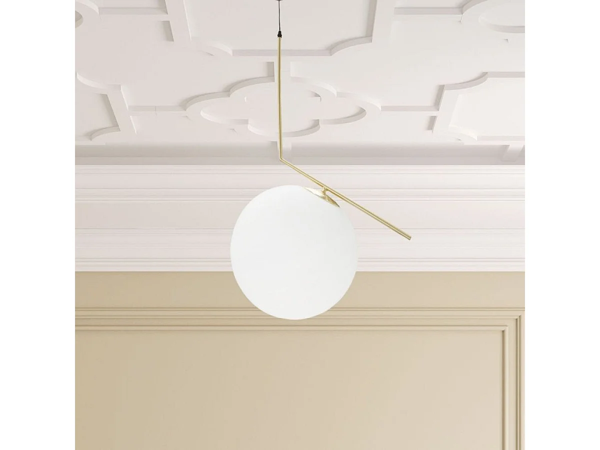 Lampa wisząca 1 klosz szklany Azélie Złoty