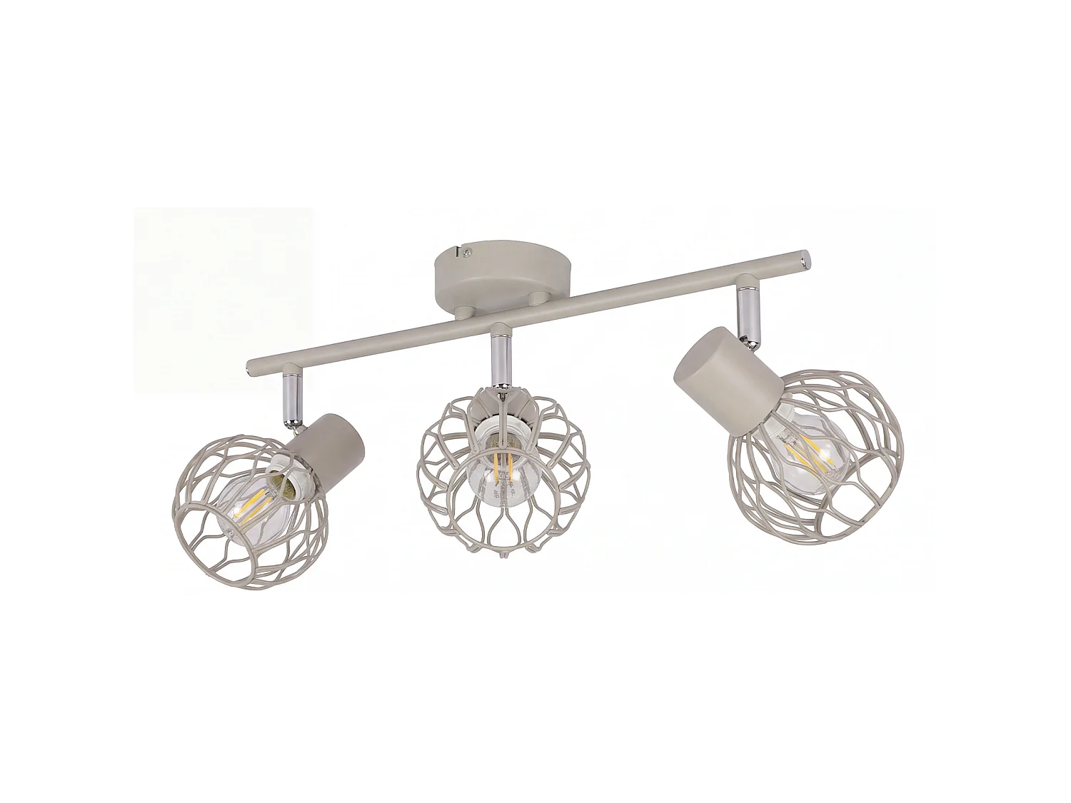 ZMH Spot de plafond gris à 3 lumières métal E14 orientable à 350° d'intérieur pour salon couloir (ampoules non incluses)